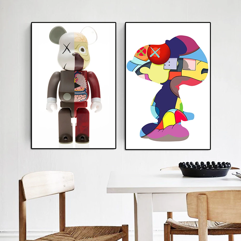 

Graffiti Wall Art Boxing Bear Canvas Painting Abstract Anime Mouse Poster And Print Picture Living Room Home Decoration Gifts
