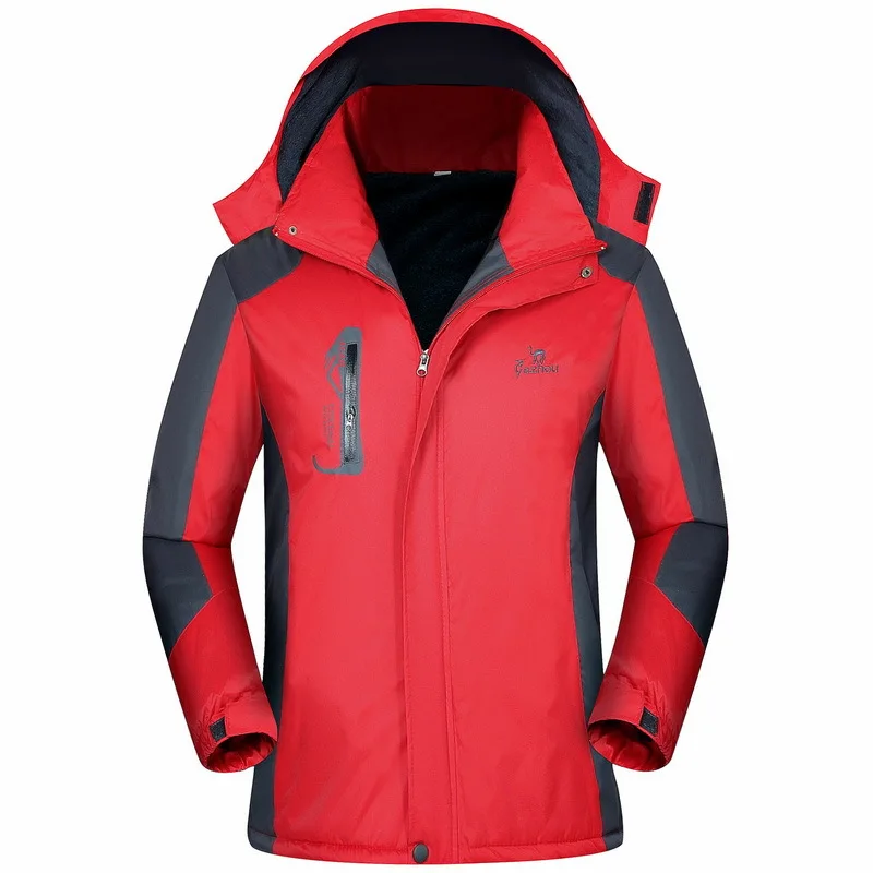 

Autumn and winter plus velvet storm clothing men's and women's windproof waterproof overalls outdoor hiking clothing run jacket