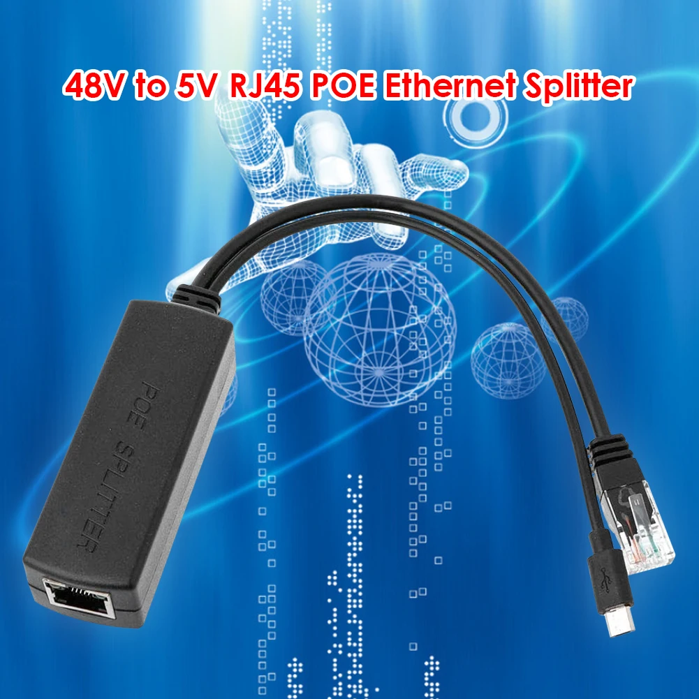 Ethernet Мощность над сплиттера 2.5KV RJ45 POE Комплект 48V 5V Micro USB модуль для переноски