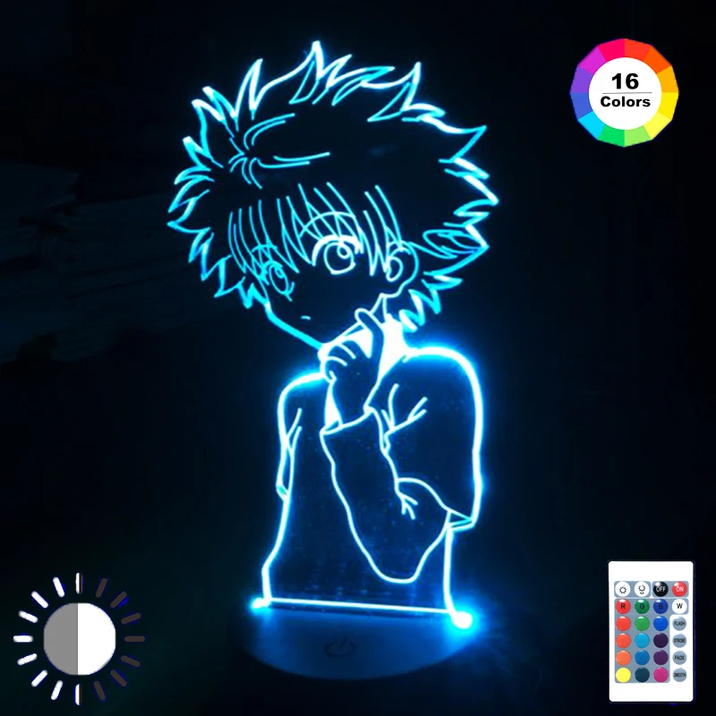 Ночник 3d для детской комнаты декор спальни ночсветильник в стиле аниме Hunter X