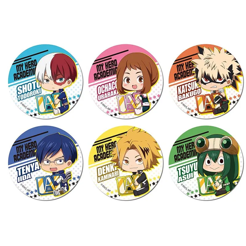 Брошь с булавкой для косплея аниме Моя геройская Академия 58 мм 6 шт.|Броши| |
