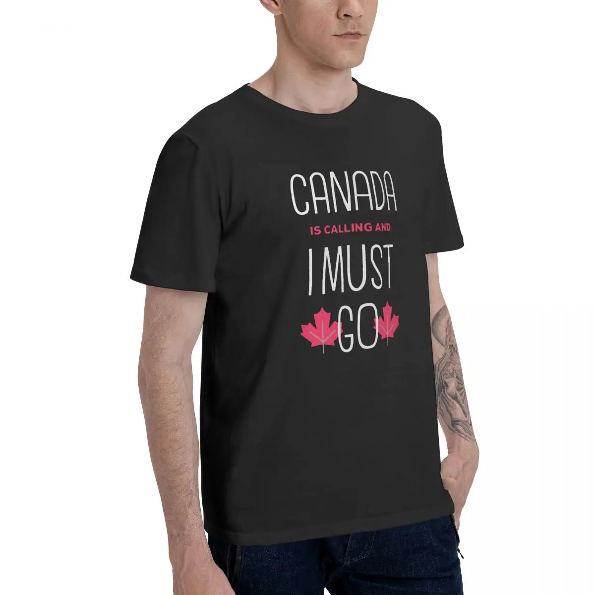 Мужская футболка с надписью Canada Is call And I Must Go принтом женская из 100% хлопка для