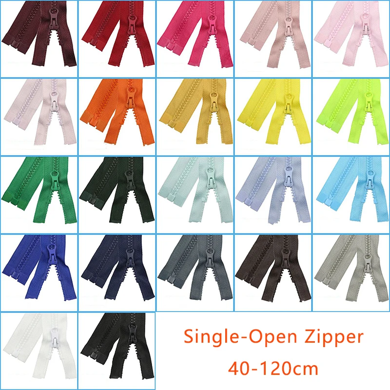 

Meetee 2pcs 40-120cm 5# Resin Zipper Open-End Auto Lock Zip for Jacket DIY Garment Sewing Zips Bag Coat Service Zippers ZA178