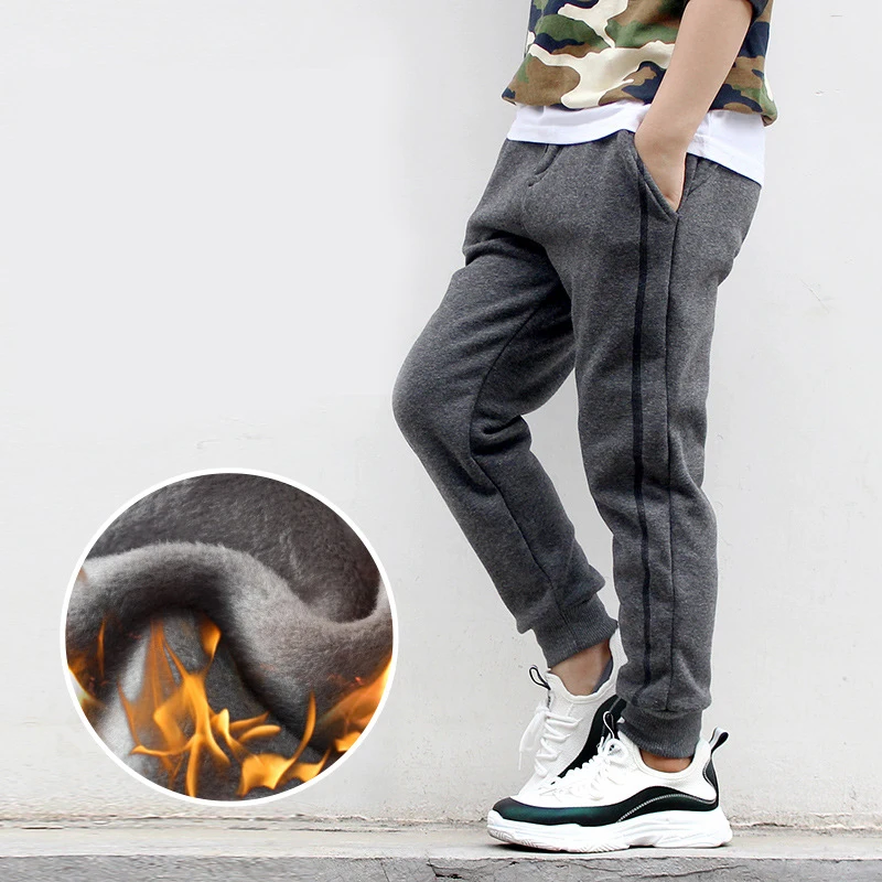 Штаны для мальчиков подростков хлопковые утепленные детские брюки спортивные