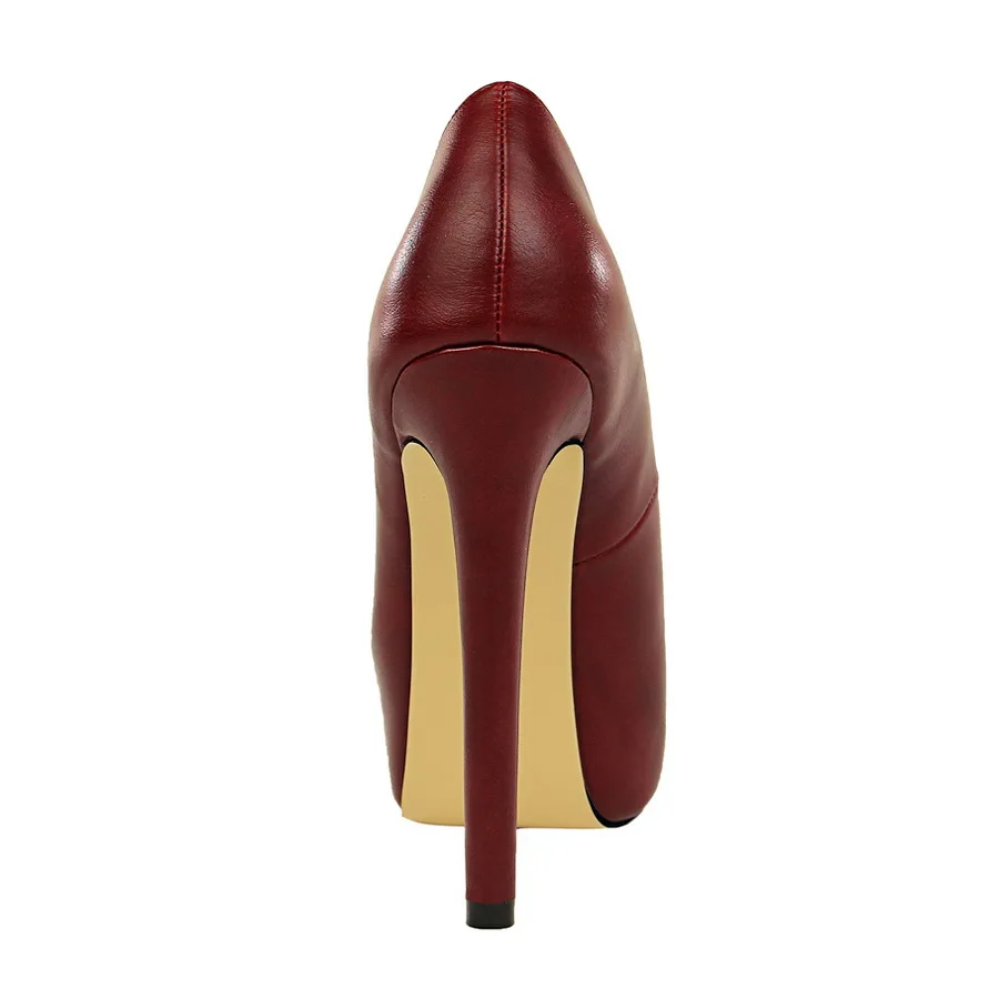 

2021 New Autumn Women's Concise Shallow Super High Heels Shoes Soft Leather Women Pumps Fashion High Platform Party Shoes Woman