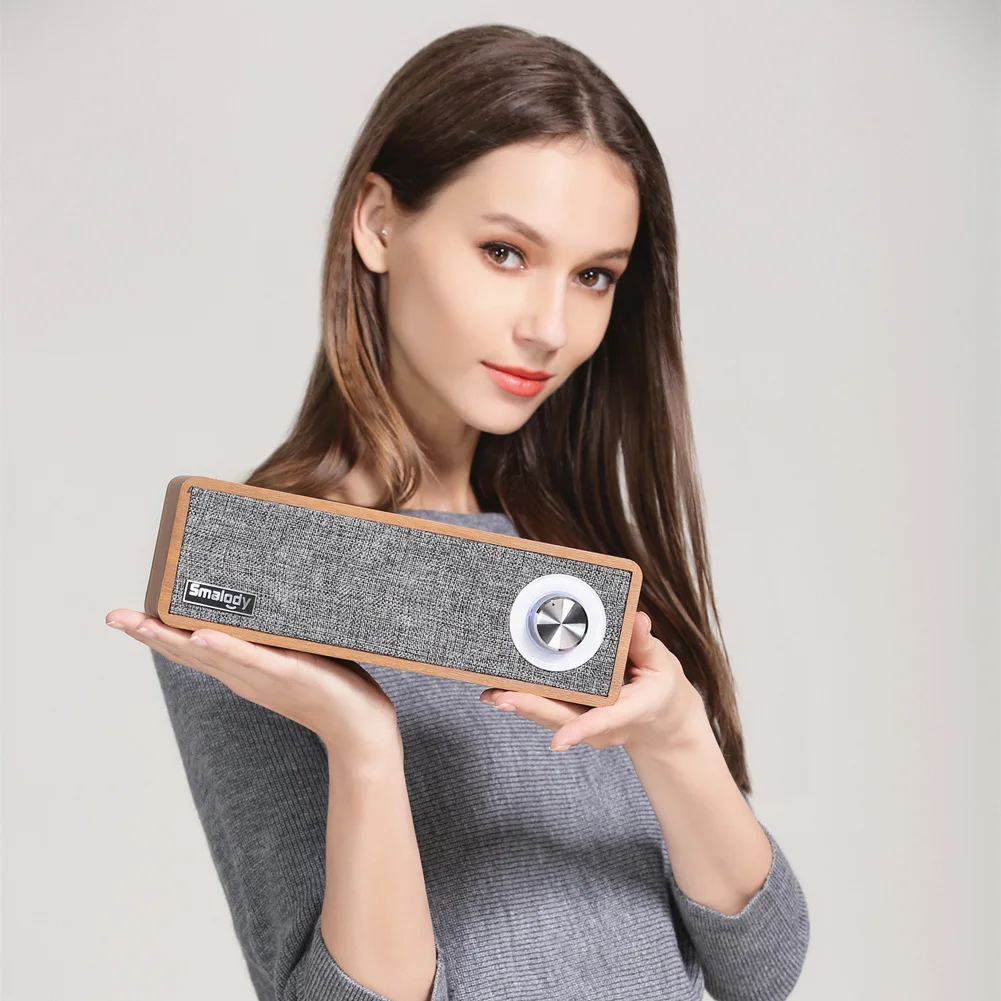 

Smalody New Style Private Model Portable Wooden Retro Bluetooth Speaker Home Mini Wireless Stereo
