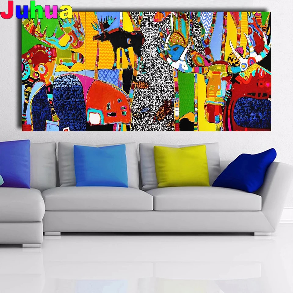 

Abstract animal diy 5d diamond painting full round square drill Life In The Forest diamond embroidery mosaic cross stitch