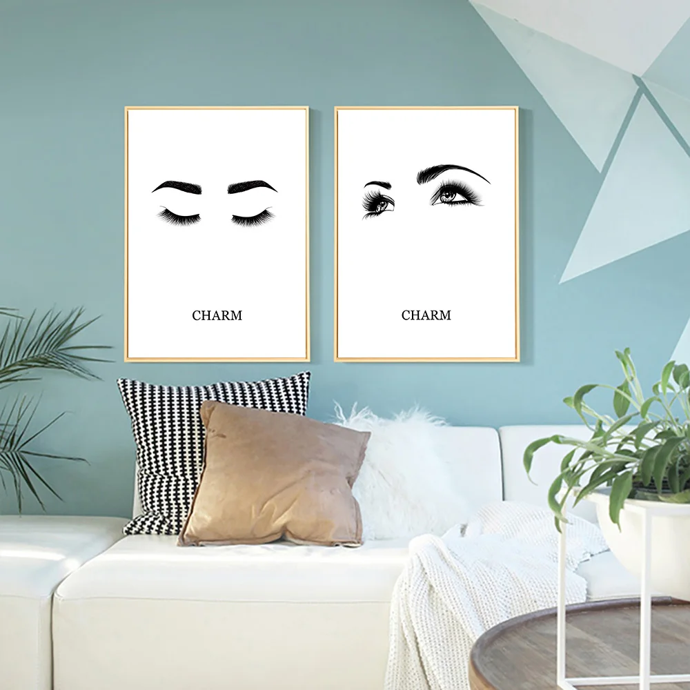 Очаровательный постер для ресниц макияж настенный художественный