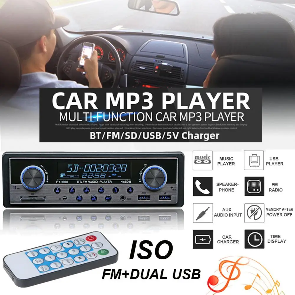 

Автомобильный Bluetooth-совместимый FM-радио MP3-плеер для IOS Android Phone 5V зарядка стерео USB AUX автомобильный стерео аудио автомобильный электронный