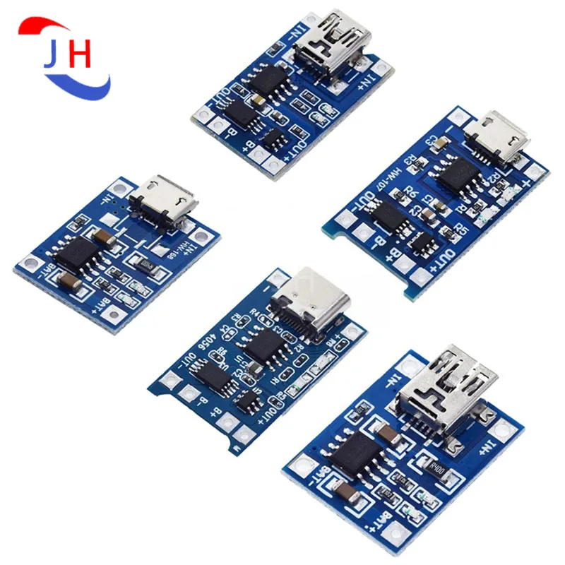 

5PCS TP4056 Charging Source Module Board 1A Lithium Battery And Integrated Overcurrent Protection MICRO/MINI/Type-c Interface