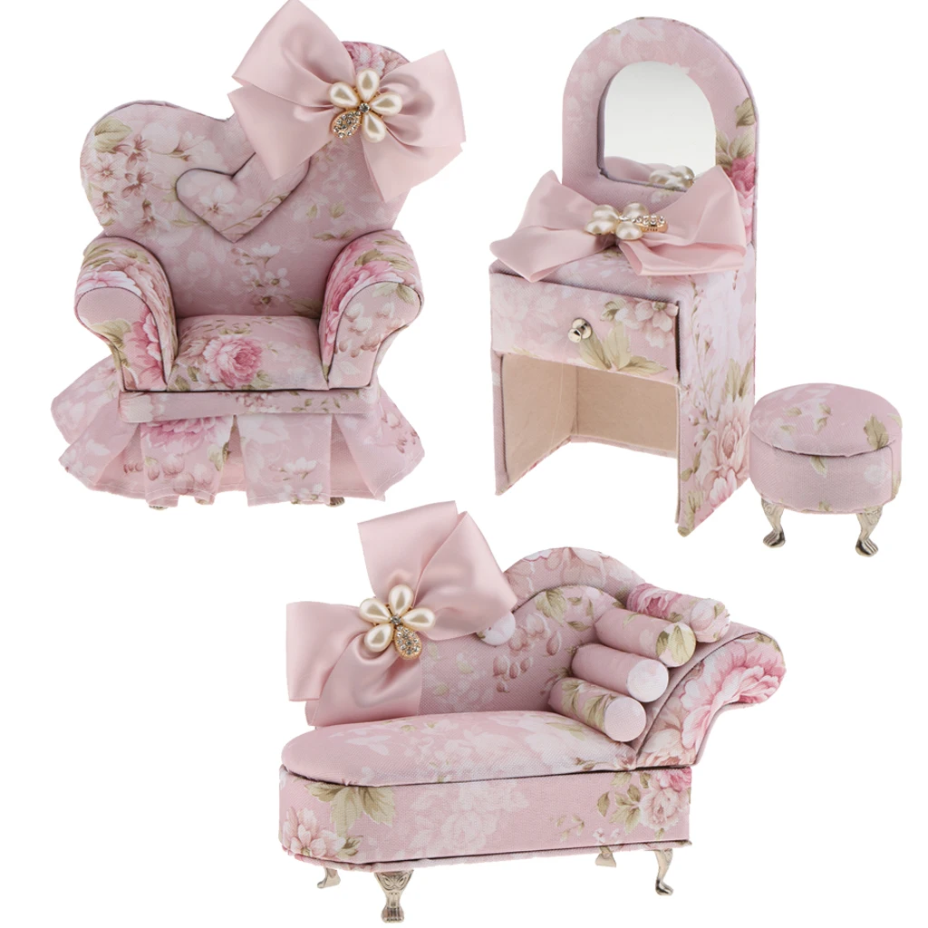 

Sofa Couch Chair Jewelry Case Ring Box Dollhouse Furniture Valentine's Gift