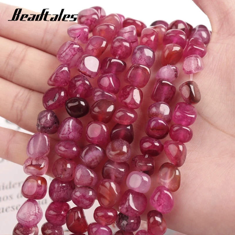 

8mm Agate Rose Red Irregular Stone Beads Natural Stone Loose Stone Beads For Jewelry Making DIY Making Bracelet Beeadtales