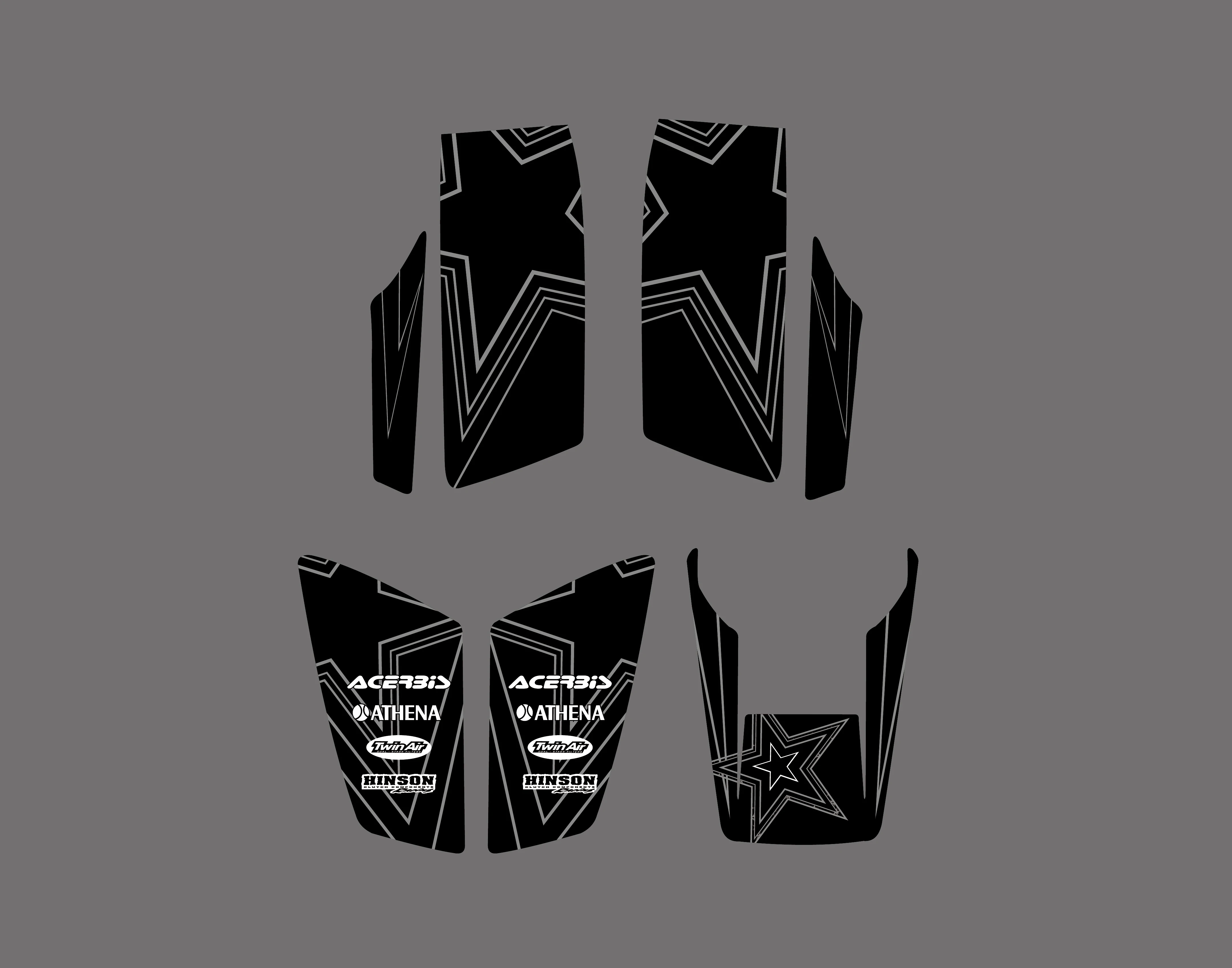 0332 Черные новые стильные наклейки графические наборы для Warrior 350 ATV|sticker film|stickers for