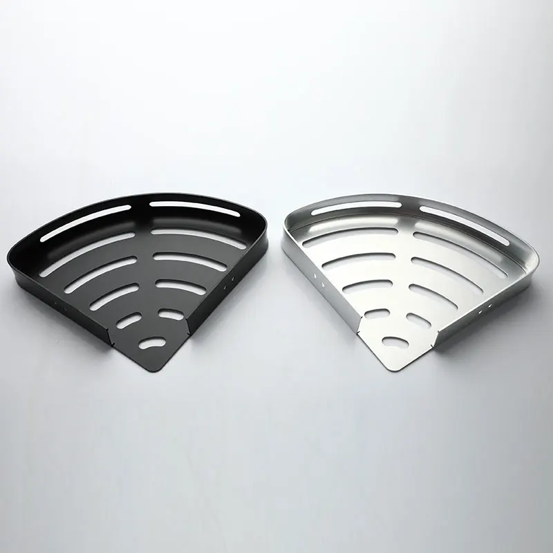 Полка-органайзер для ванной комнаты стойка хранения душа черные угловые полки