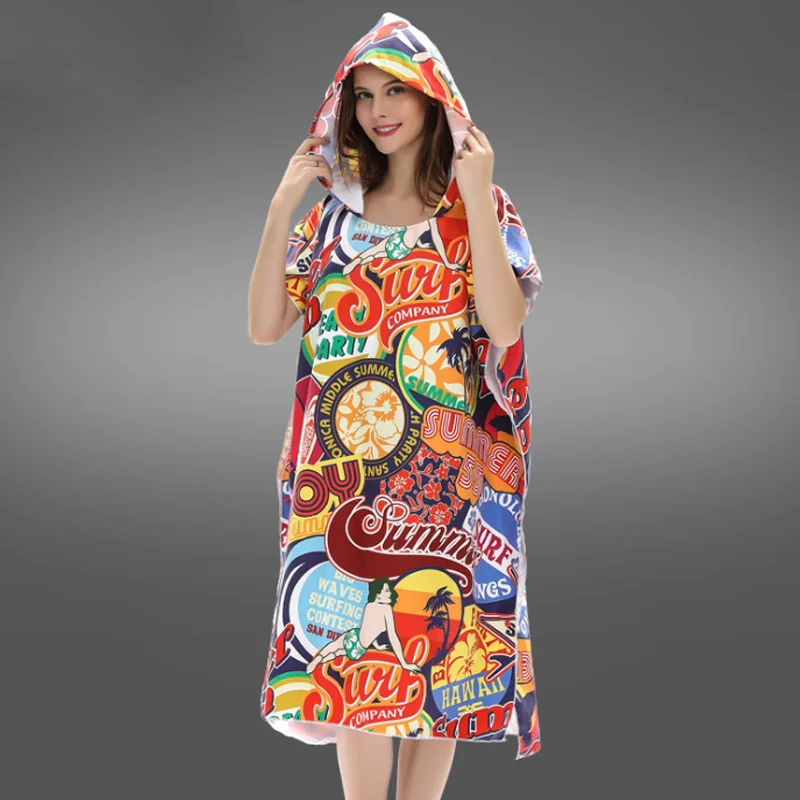 Банный халат с принтом для смены одежды банное полотенце модное уличное пляжное