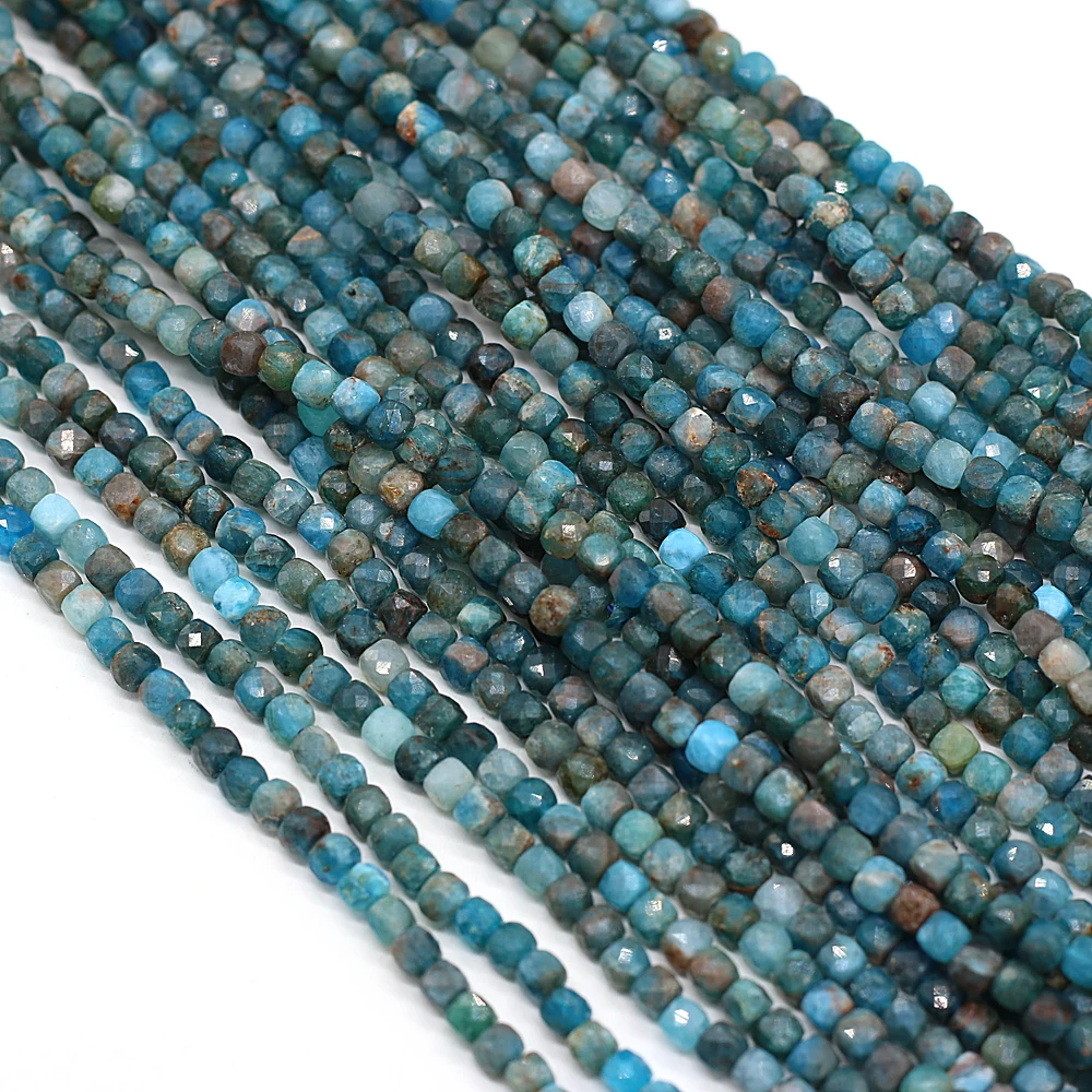 

Hot Selling Natural Semi-precious Stone Apatite Irregular Square Beaded Boutique Making DIY Fashion Charm Necklace Gift