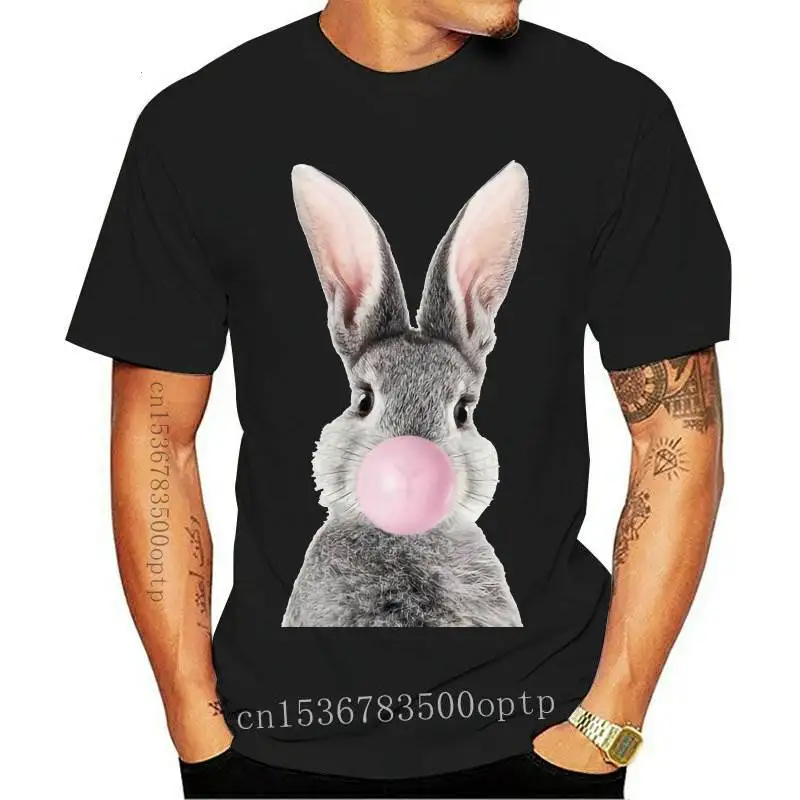 

New Colorful Baby Rabbit with Flower Crown Prints T-Shirt Summer Fashion Women's Short Sleeve Cute Animal Design Funny Tee Gilr
