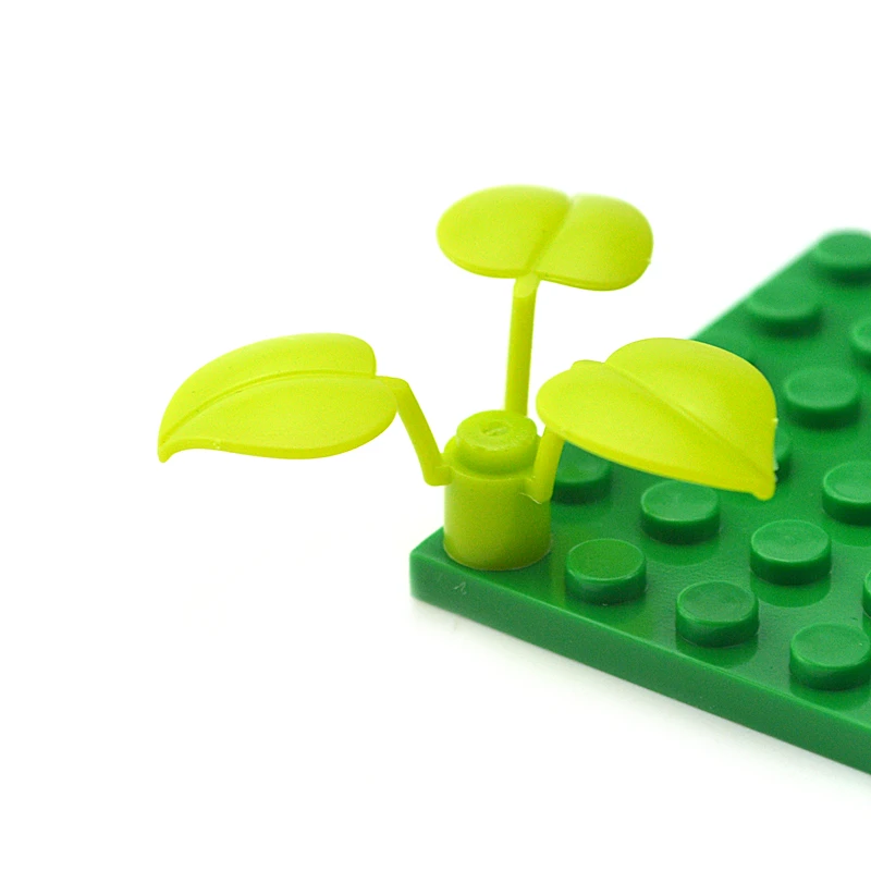 

40PCS MOC Bricks 6255 Broadleaf Clover-lucky Grass Building Blocks Compatible all brand Flower Plant Parts City DIY Assembles
