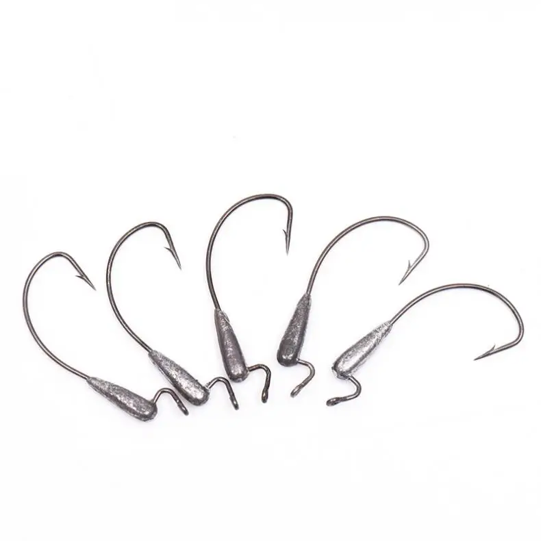 5 шт./лот рыболовный крючок Мягкая приманка свинцовый рыболовная снасть Красный 2