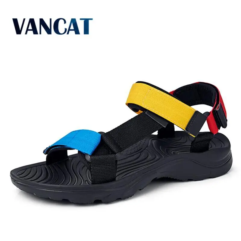 Сандалии гладиаторы мужские легкие пляжные шлепанцы дышащие плоская подошва