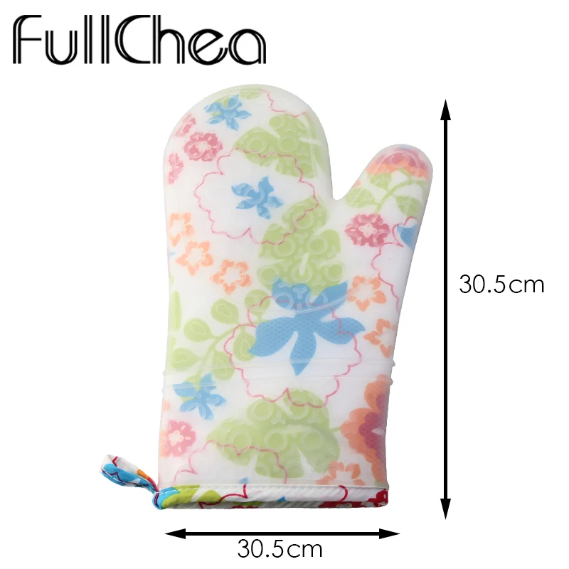 Термостойкие силиконовые варежки FullChea красные для духовки барбекю эргономичные