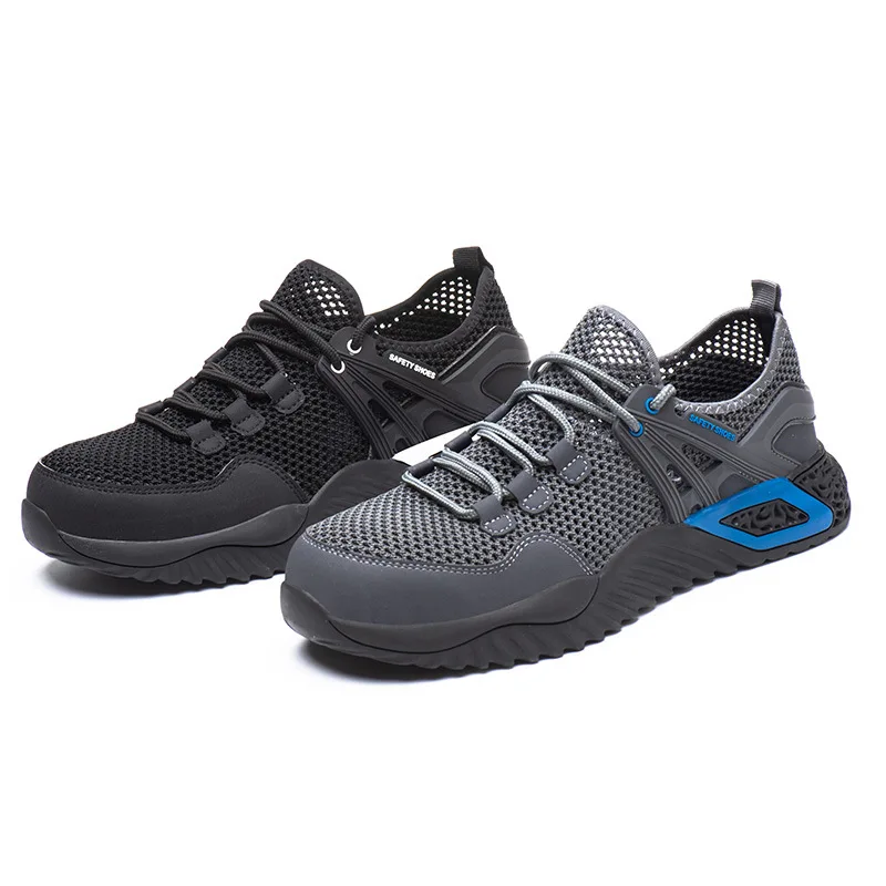 

Breathable Men's Safety Shoes With Steel Toe Cap Lightweight Men Work Boots Indestructible Shoes Puncture-Proof Working Sneakers