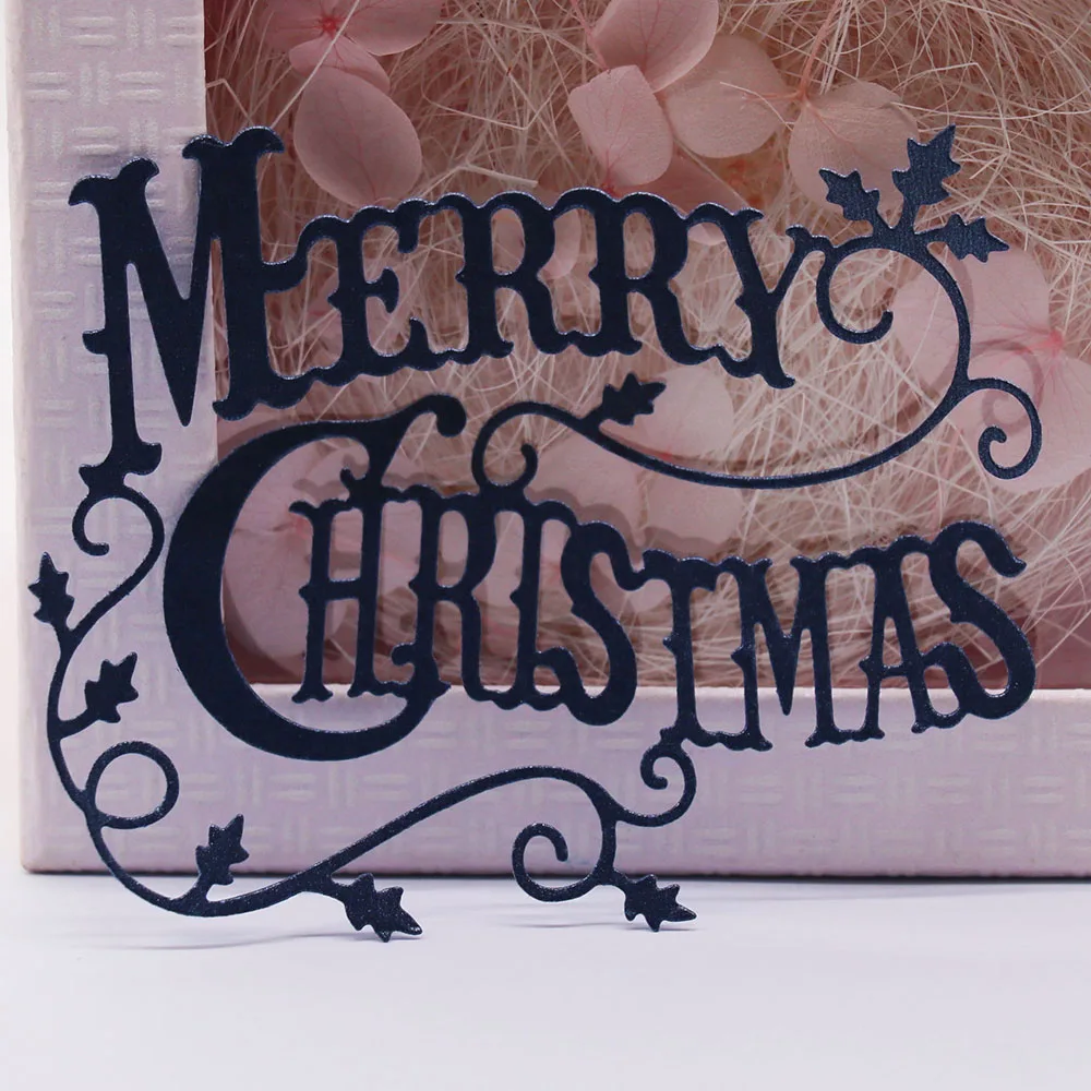 Счастливого Рождества металлический Трафаретный вырубной штамп Скрапбукинг