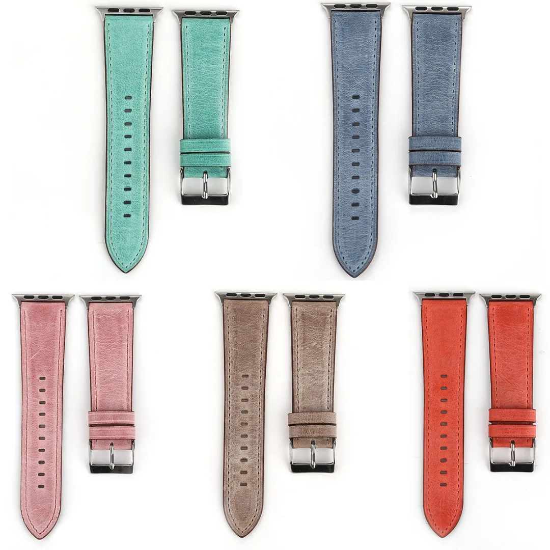 

Women Genuine Leather Wrist Band For Apple Watch iWatch Series 5 4 3 2 1 38/42mm Replacement Wrist Strap Adjustable Leather Band