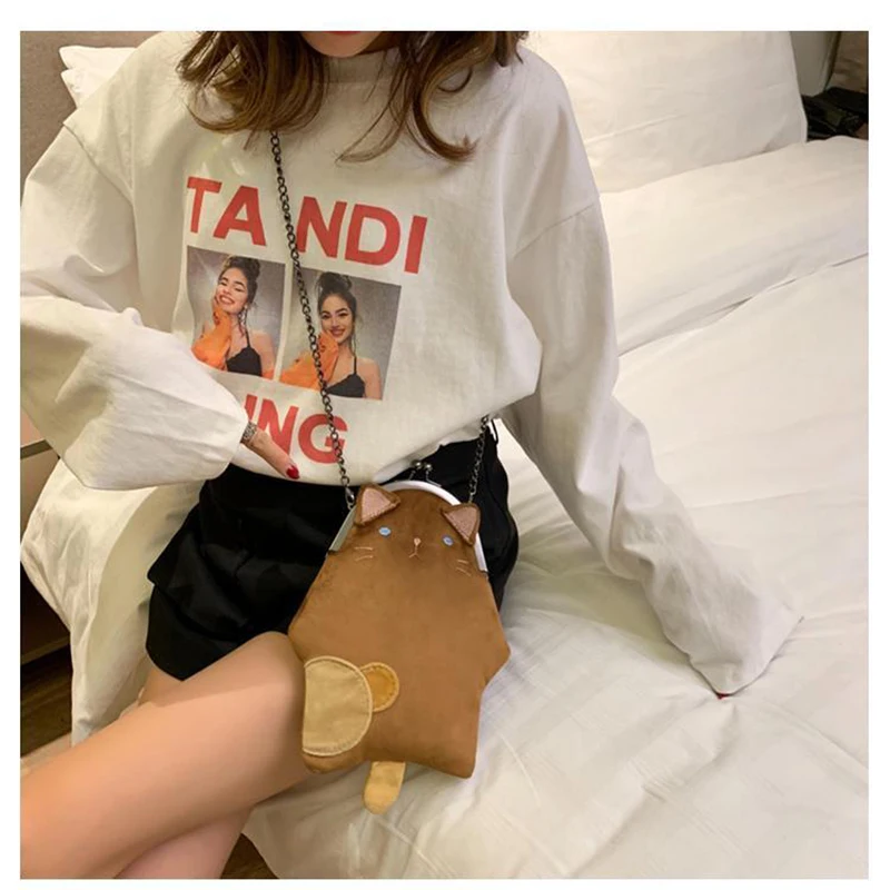 Модная женская сумка новый стиль милая на плечо с котом сумки-мессенджеры для