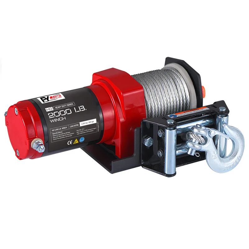 2000 lbs ATV/UTV Electric Winch Steel Cable ATV Off-road 12V/24V With 8M Rope | Инструменты