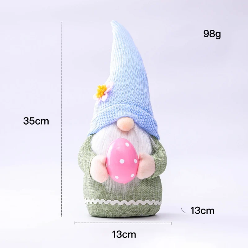 

Easter Desktop Bunny Gnome Doll with Knitted Hat Festival Decorations Window Decorative Ornaments Kids Gift Supplies