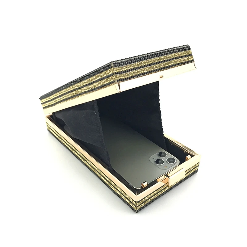 

Stack of Cash Rich Dollars Clutch Purses with 3 Removable Straps for Women Evening Bag Party Cocktail Rhinestone Handbag