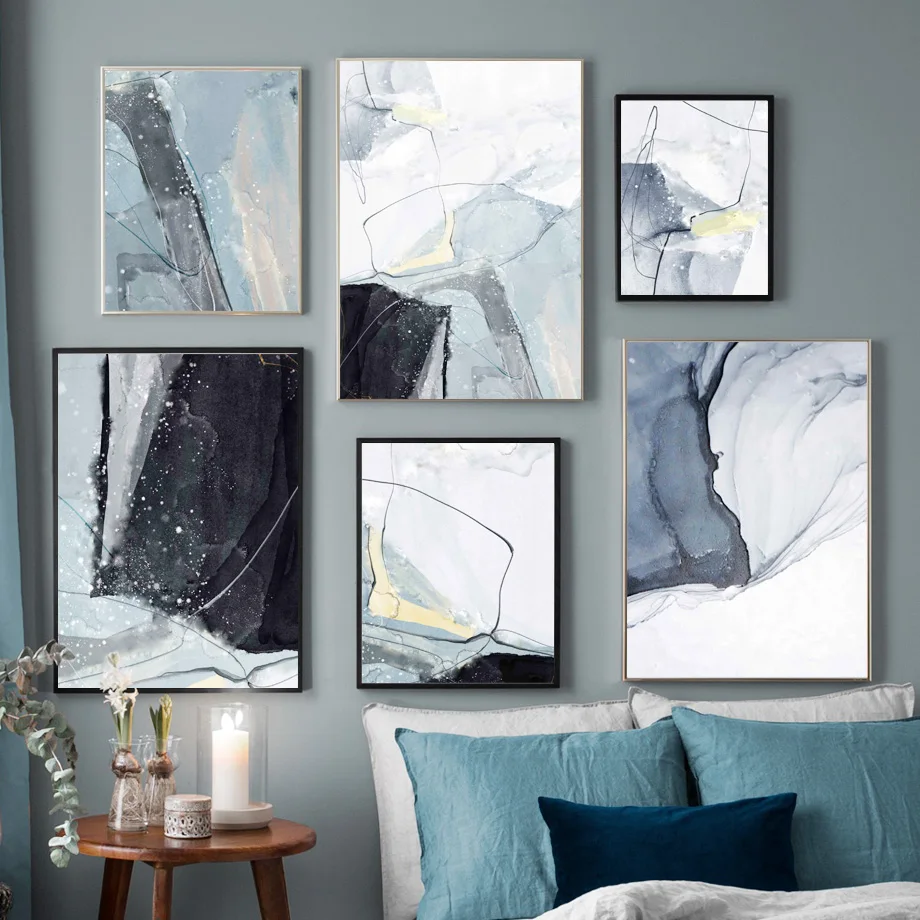 

Minimalist Abstract Color Block Fluid art Wall Art Canvas Painting Nordic Posters And Prints Wall Pictures For Living Room Decor