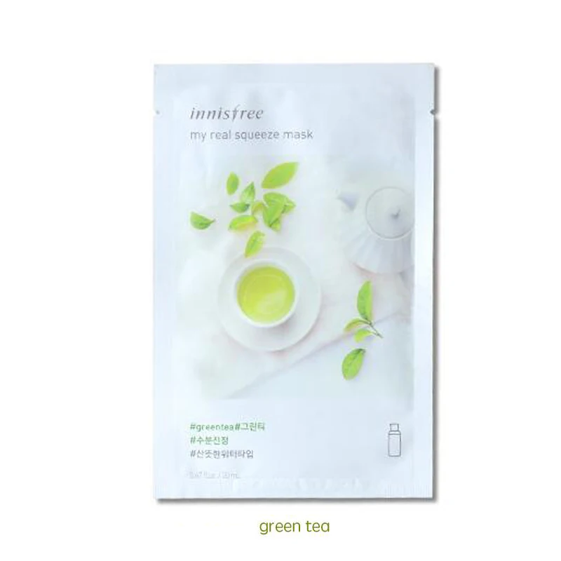 I'm REAL Tony moly маска для лица Корейская листовая маска для лица увлажняющая маска для лица сужающая поры Антивозрастная Гиалуроновая кислота эссенция - Цвет: green tea