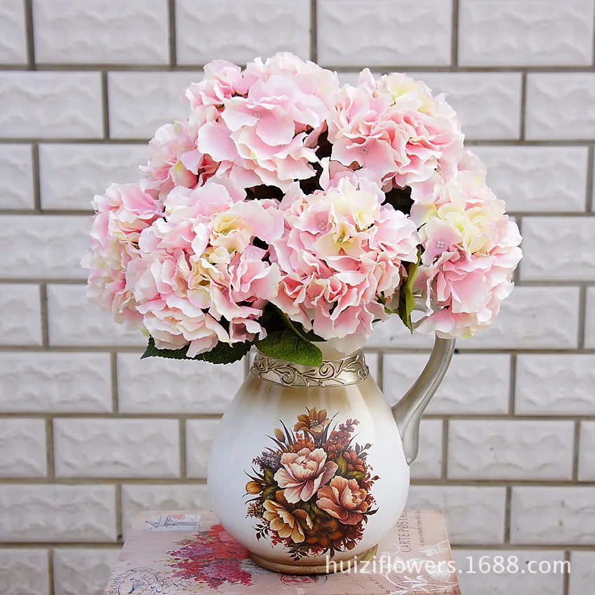 Искусственный цветок гортензии с 5 цветами искусственный домашний декор
