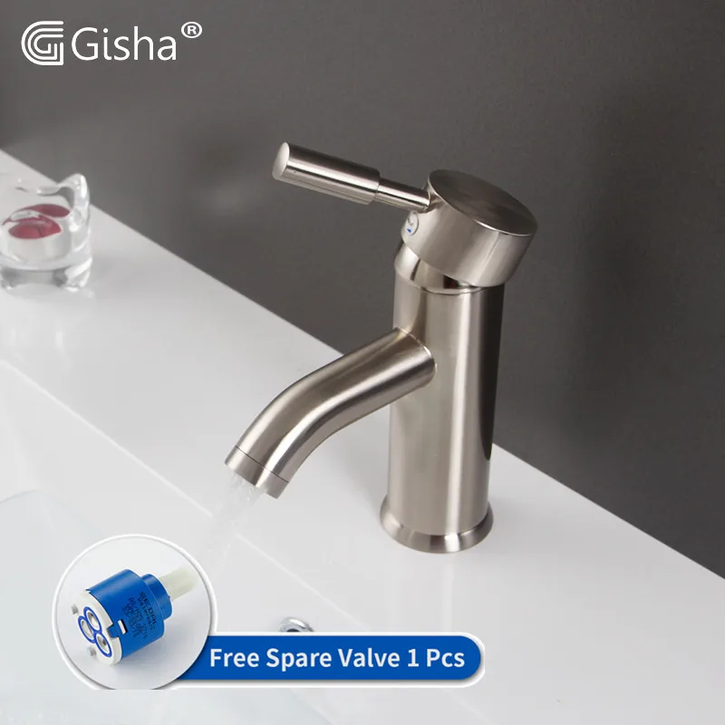 

Gisha смеситель для раковины, смеситель для холодной и горячей воды, латунный кран для ванной комнаты, кран для водопада, на бортике, с одной ру...