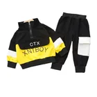 Модная футболка весенне-осенняя одежда для маленьких девочек новая детская спортивная куртка и штаны для мальчиков 2 шт.компл. костюм для малышей детские спортивные костюмы