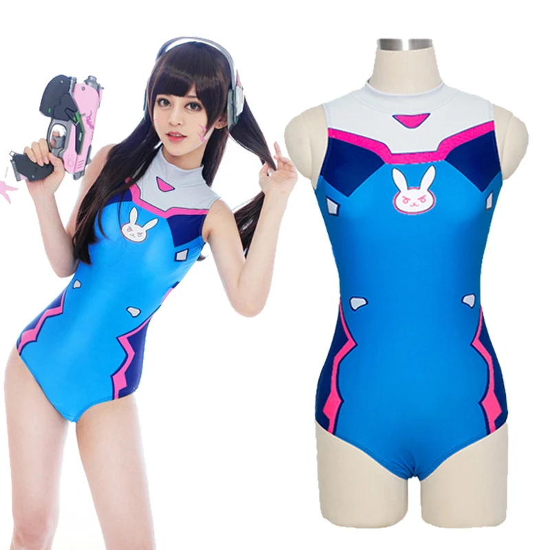 

Sexy Game OW D.VA Cosplay Costume Dva Mercy Cosplay SUKUMIZU Spandex Anime Swimsuit One Piece Swimwear Bathing Suit