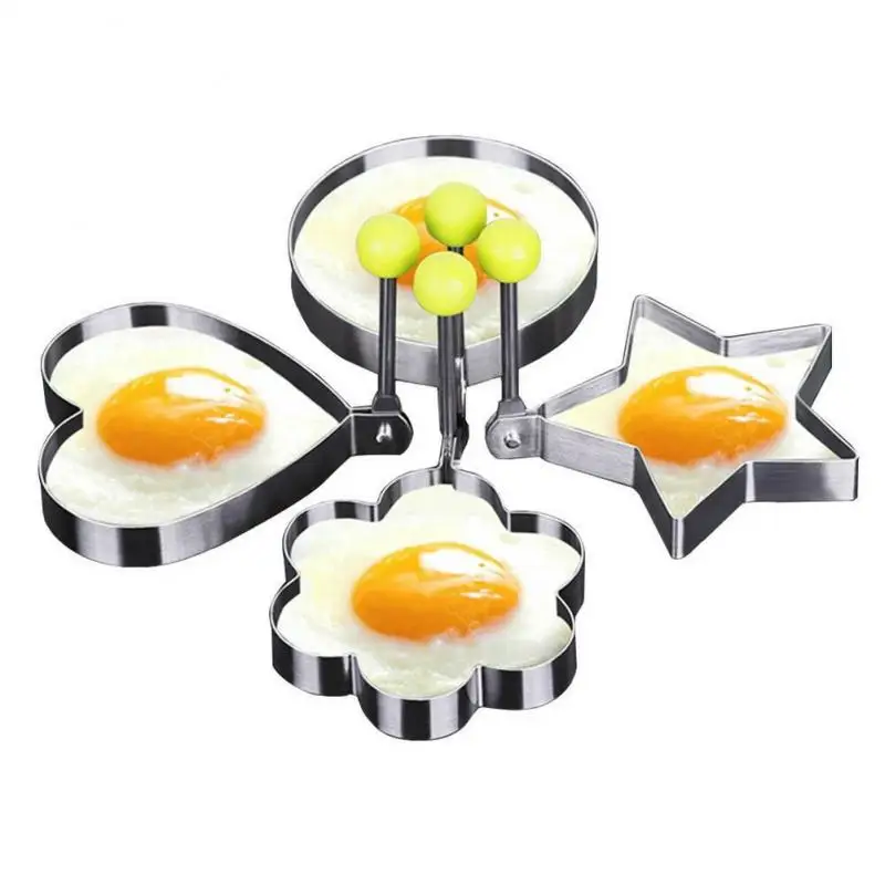 

2021 Creative Stainless Steel Omelet Maker Fried Egg Decoration Frying Egg Pancake Cooking Tools DIY Breakfast Egg Pancake Mold