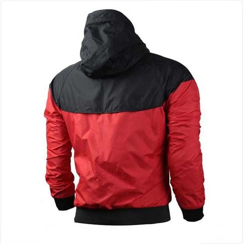 

New 2021 Men's Spring and Autumn Thin Hooded Jacket Coat Long Sleeve Zipper Hooded Sweatshirt Stitching Jacket Top