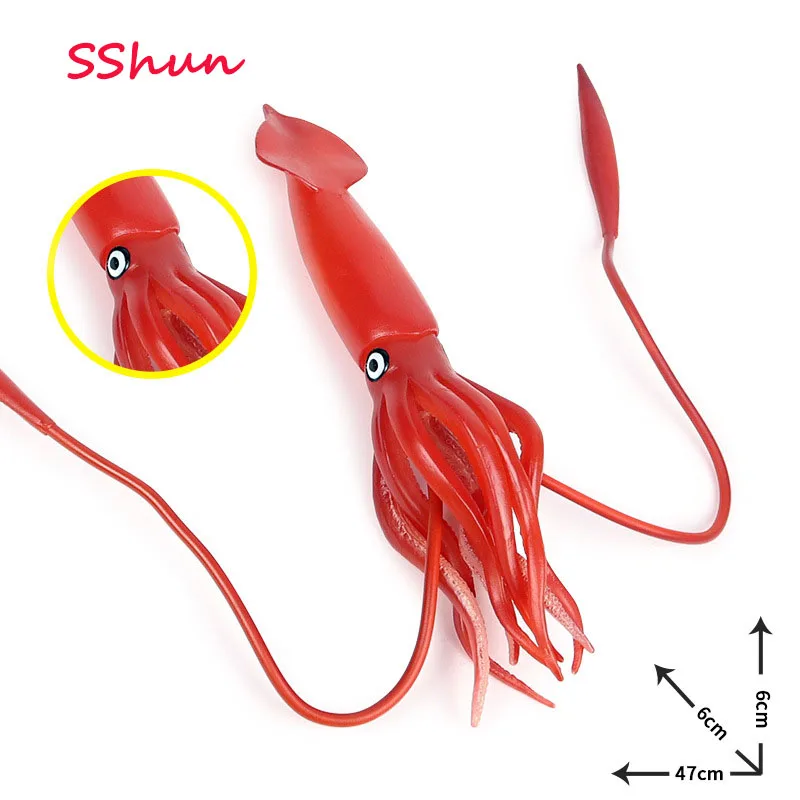 

47*6*6CM Simulation marine life animal world model squid squid octopus octopus children educational toys ornaments