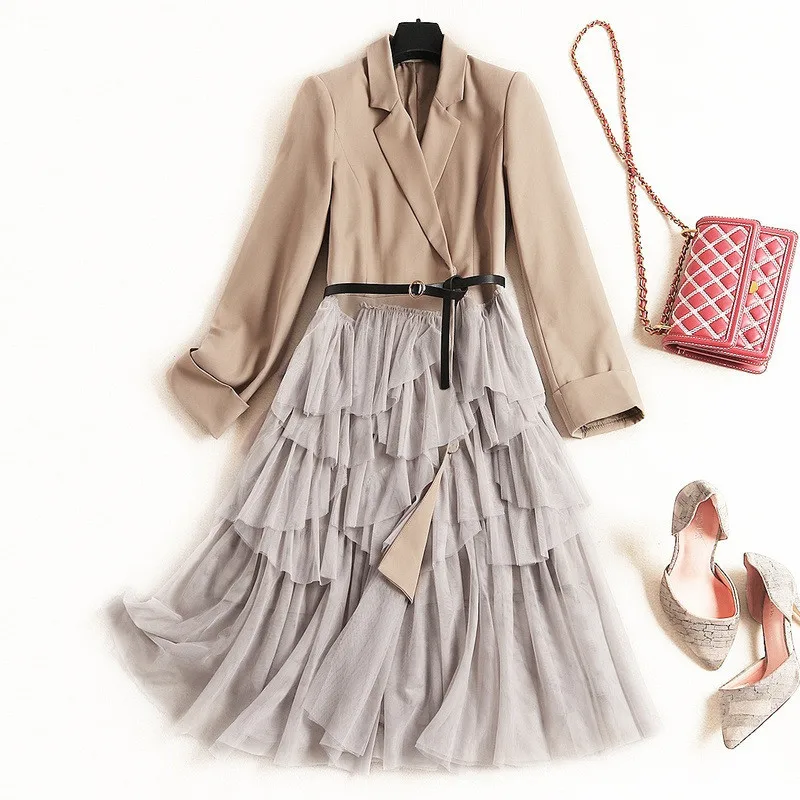 Новое Брендовое дизайнерское осеннее платье для подиума женщин 2019 Элегантный