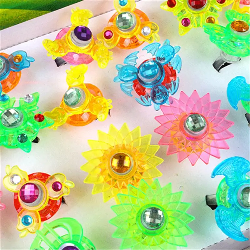 

New 3pcs Led Fidget Spinner Ring Flash Light Hand Spinner Gyro Stress Relief Toy Party Favor