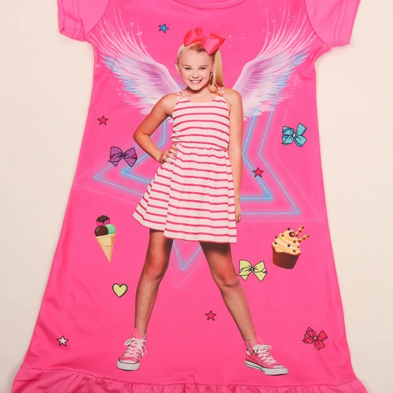 Платья для девочек Jojo Siwa детская одежда сна радужная ночная рубашка принцессы на