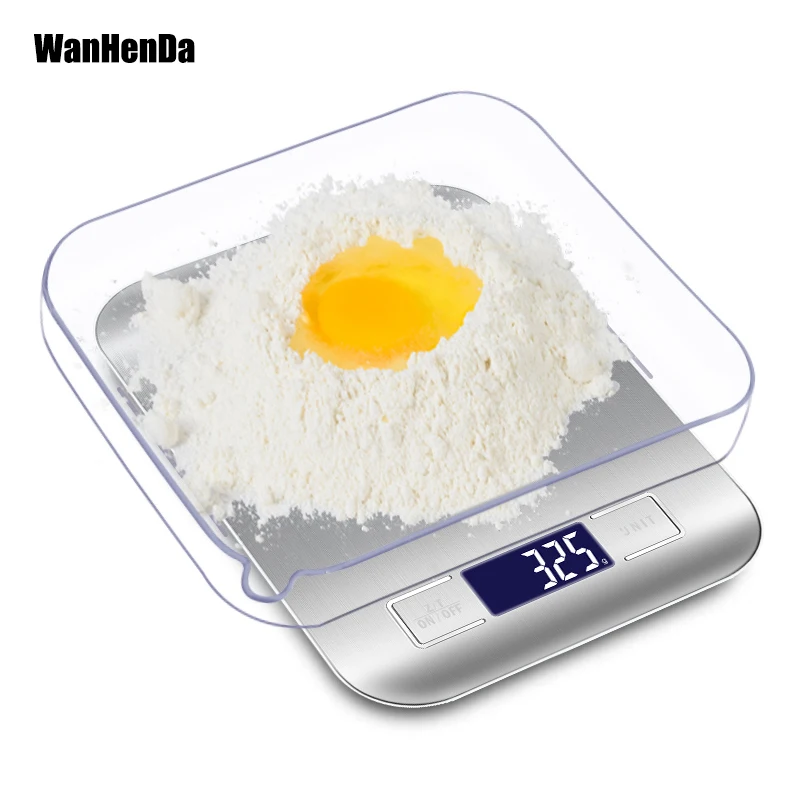 10kg Digital Kitchen Scale Electronic scale Food scale stainless steel household scale 1g LCD personal scale weighing instrument