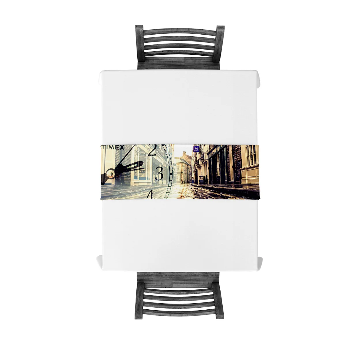 Длинные настольные часы в стиле ретро уличное полотно мешковина скатерти для