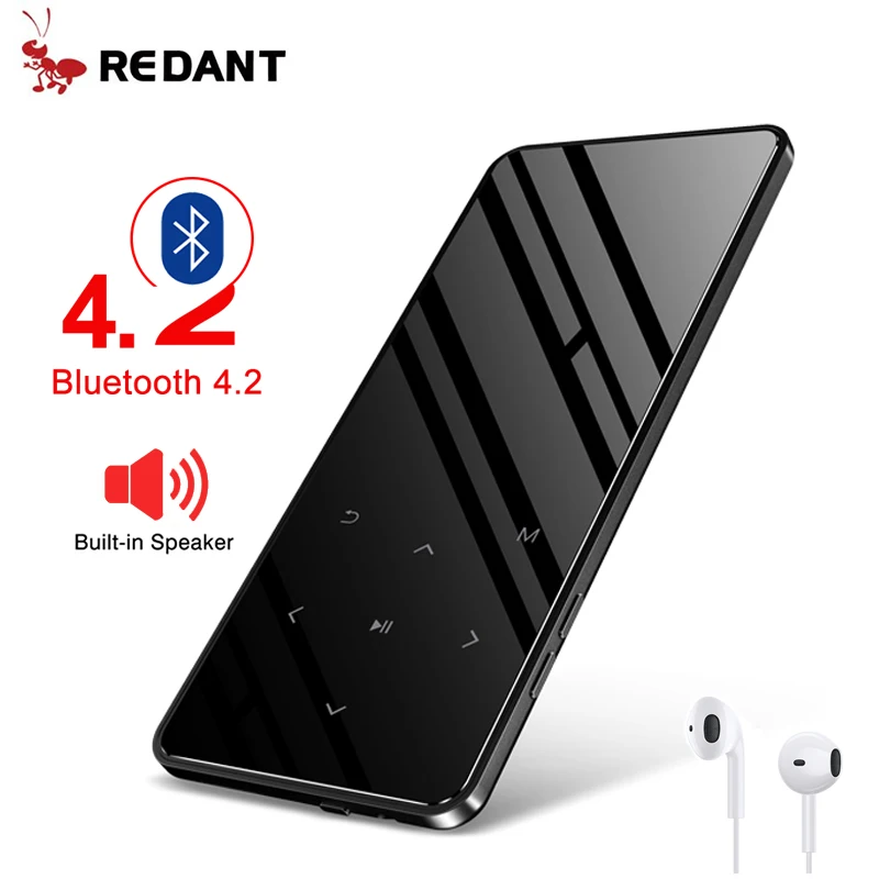 REDANT MP4 плеер с Bluetooth FM радио встроенный динамик сенсорные клавиши 8 ГБ 16 32 40 МП 4 HiFi