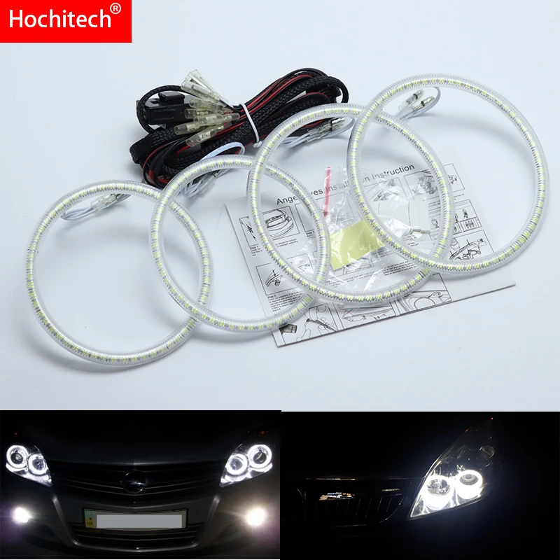 

Для Opel Astra H, без проектора, 2007-2010, ультра яркий SMD белый светодиодный ОД, ангельские глазки, 2600лм, 12 В, комплект дневного света