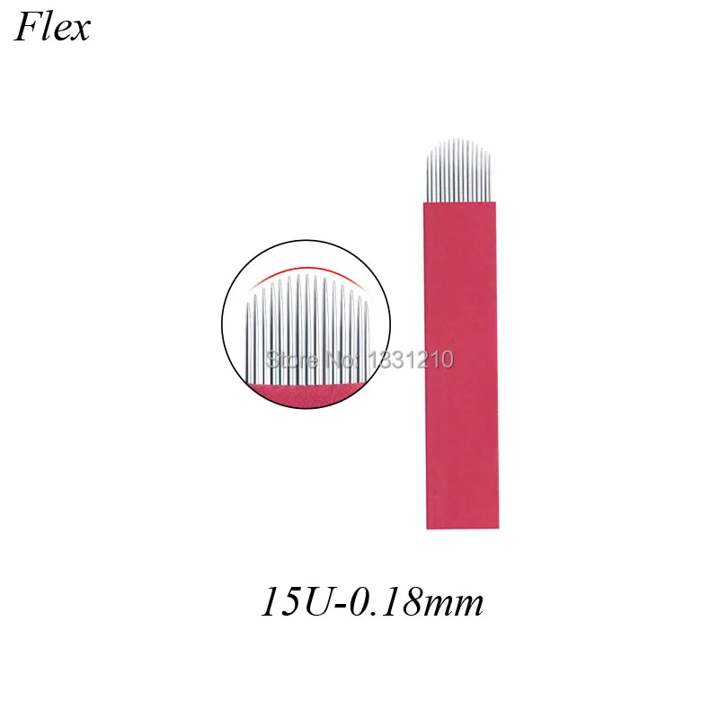

100 Laminas Nano 0,18 мм 15uFlex Laminas Agulhas 15U форма Tebori Promocao для перманентного макияжа ручка