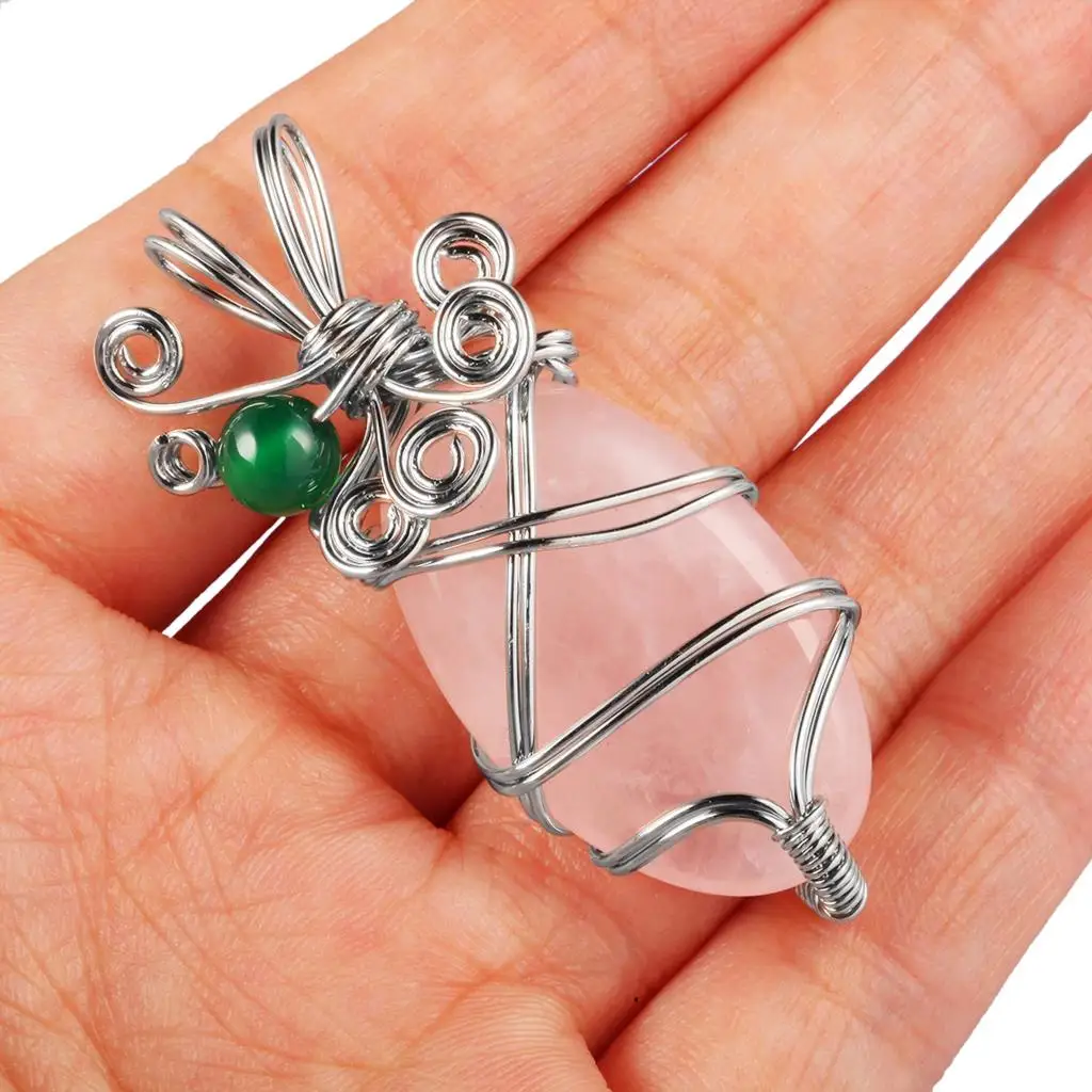 

Натуральный кристалл, тигровый глаз, розовый кварц, зеленый агат, бусины, Овальные Подвески для изготовления ювелирных изделий, ожерелья, ак...